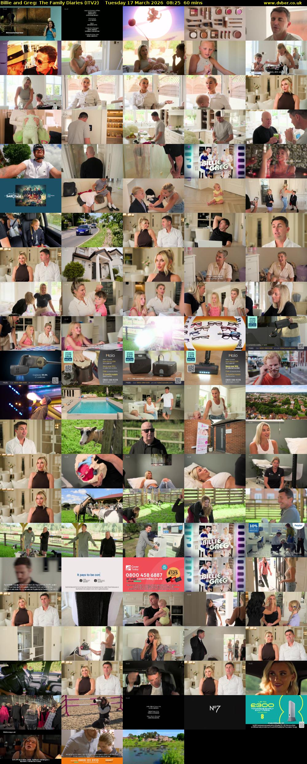 Billie and Greg: The Family Diaries (ITV2) Tuesday 17 March 2026 08:25 - 09:25