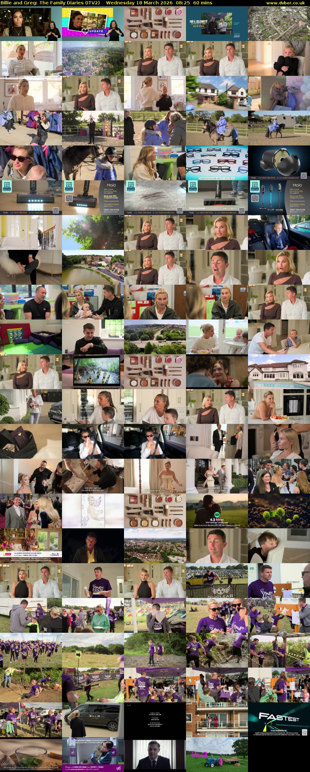 Billie and Greg: The Family Diaries (ITV2) Wednesday 18 March 2026 08:25 - 09:25