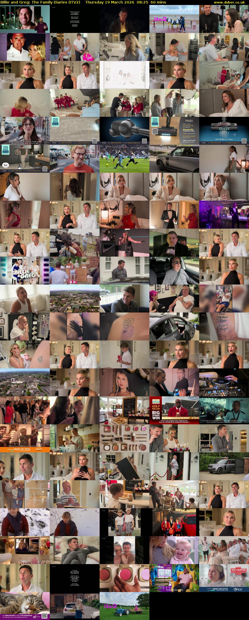 Billie and Greg: The Family Diaries (ITV2) Thursday 19 March 2026 08:25 - 09:25