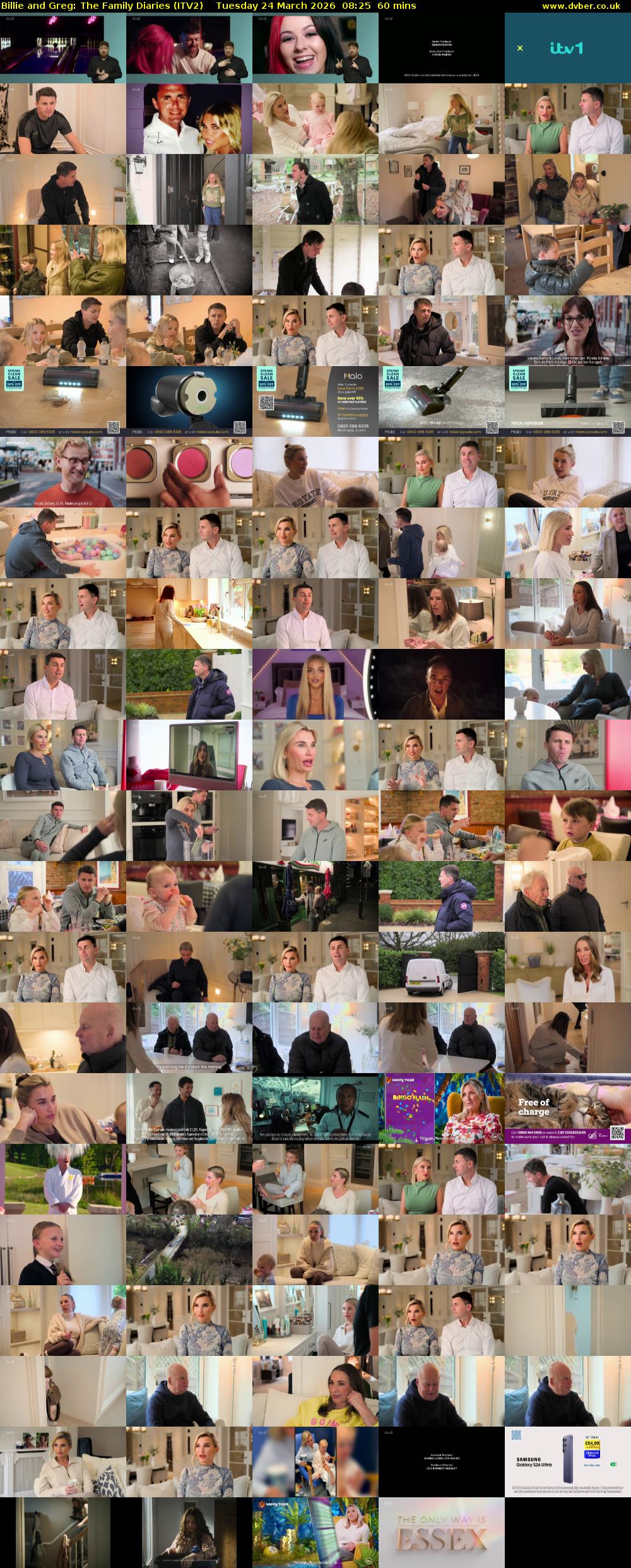 Billie and Greg: The Family Diaries (ITV2) Tuesday 24 March 2026 08:25 - 09:25