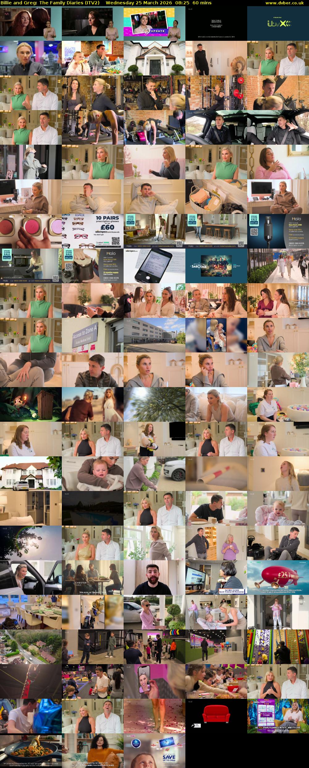 Billie and Greg: The Family Diaries (ITV2) Wednesday 25 March 2026 08:25 - 09:25