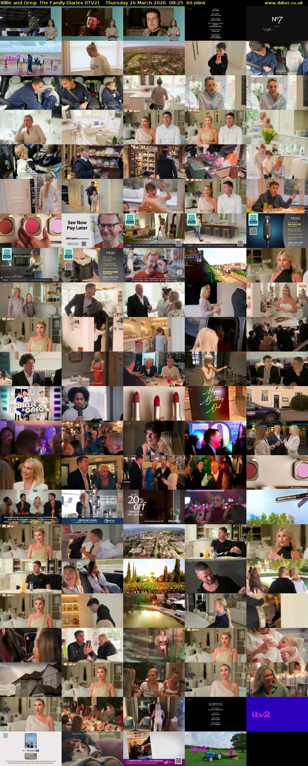 Billie and Greg: The Family Diaries (ITV2) Thursday 26 March 2026 08:25 - 09:25