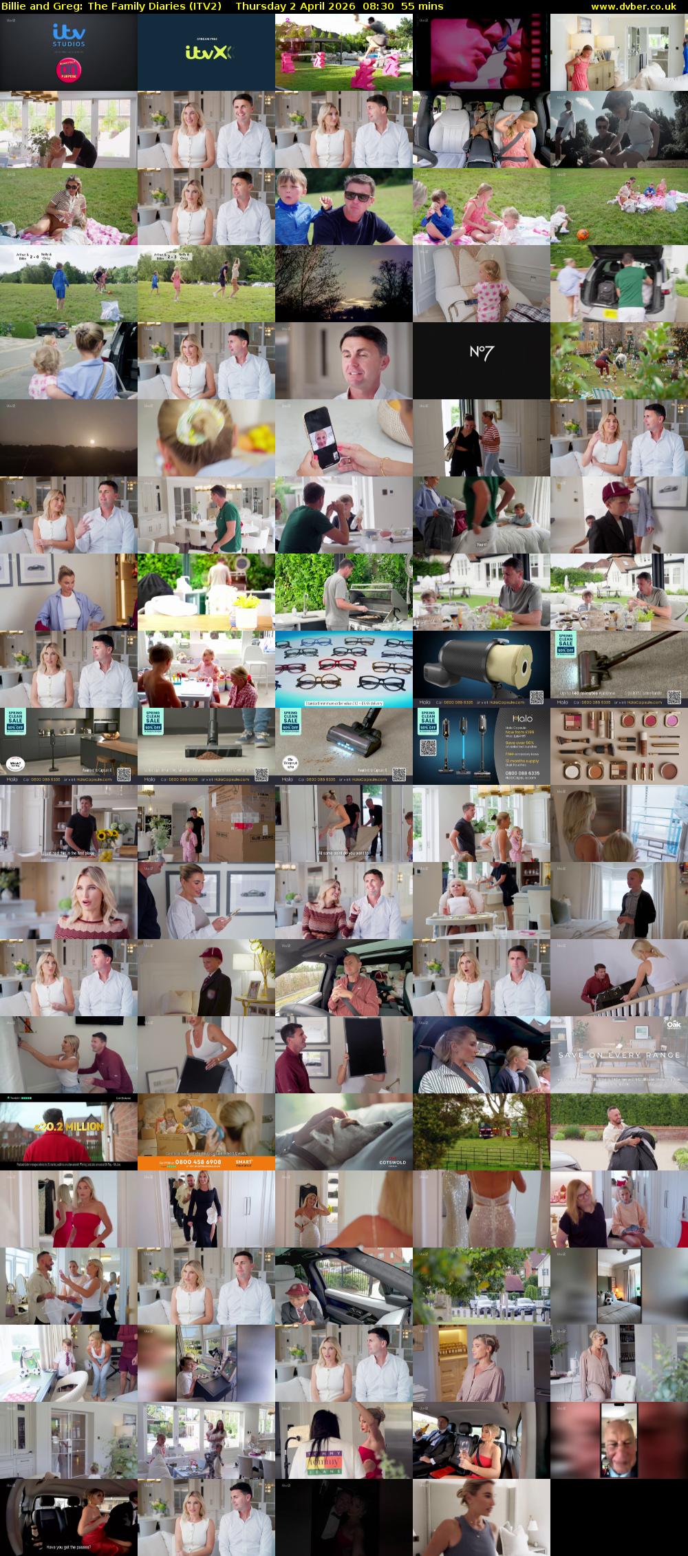 Billie and Greg: The Family Diaries (ITV2) Thursday 2 April 2026 08:30 - 09:25