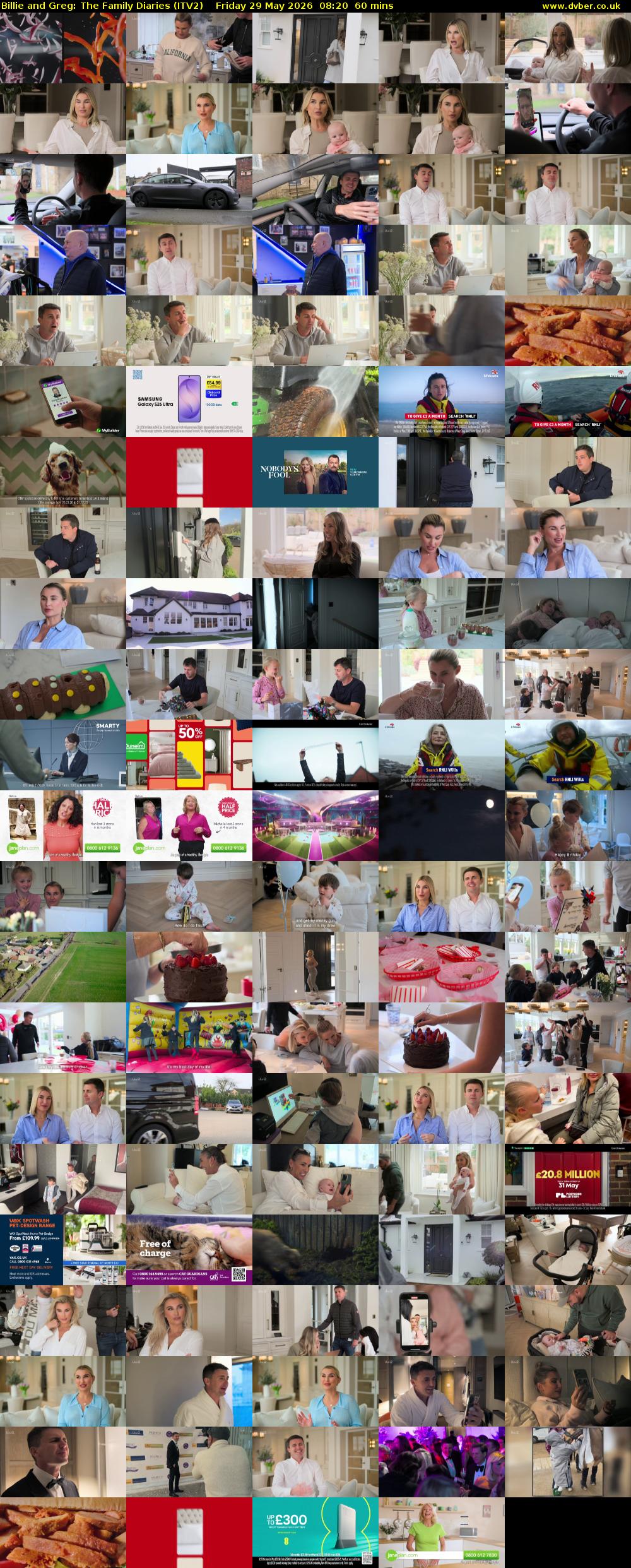 Billie and Greg: The Family Diaries (ITV2) Friday 29 May 2026 08:20 - 09:20