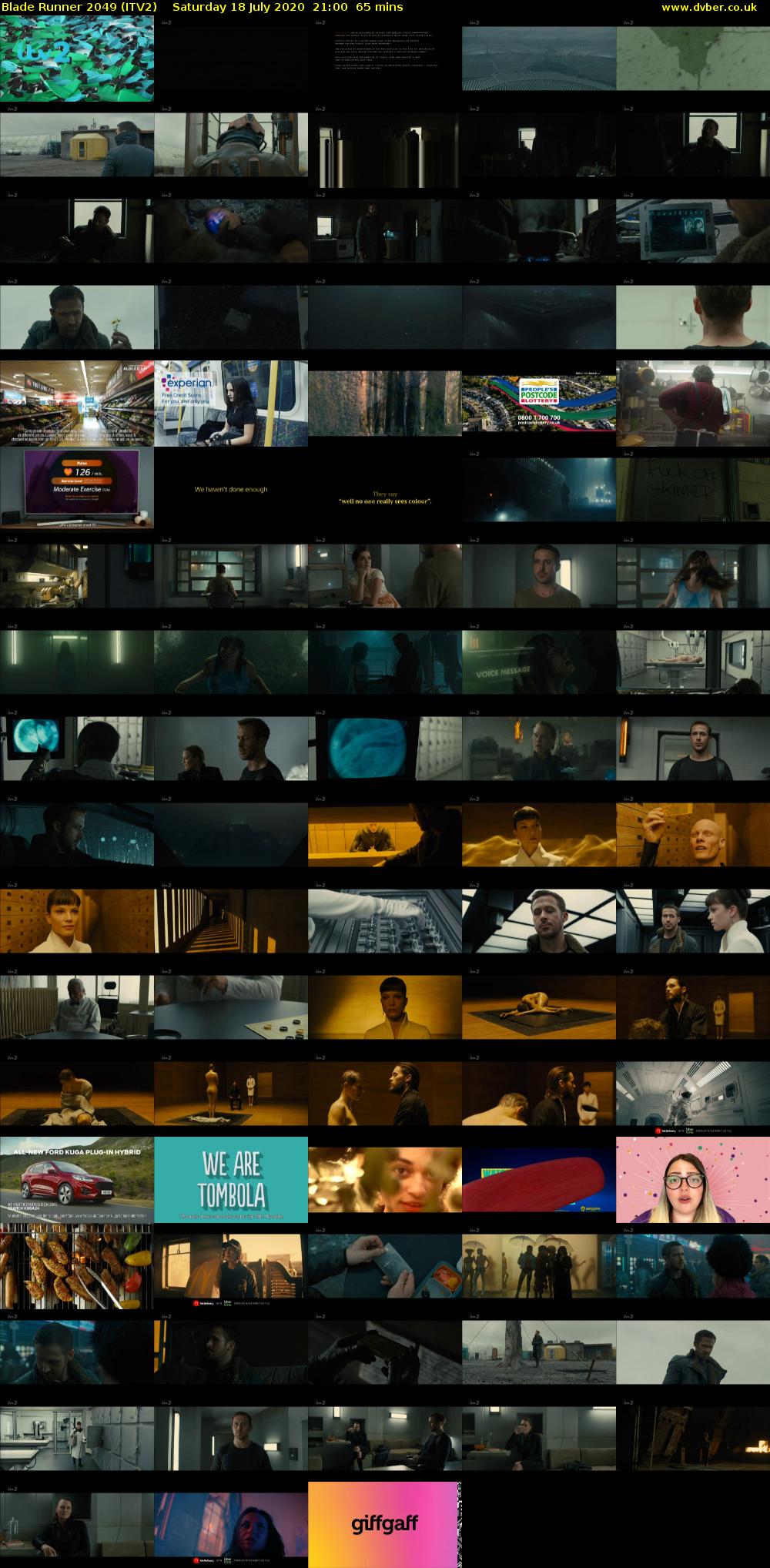 Blade Runner 2049 (ITV2) Saturday 18 July 2020 21:00 - 22:05