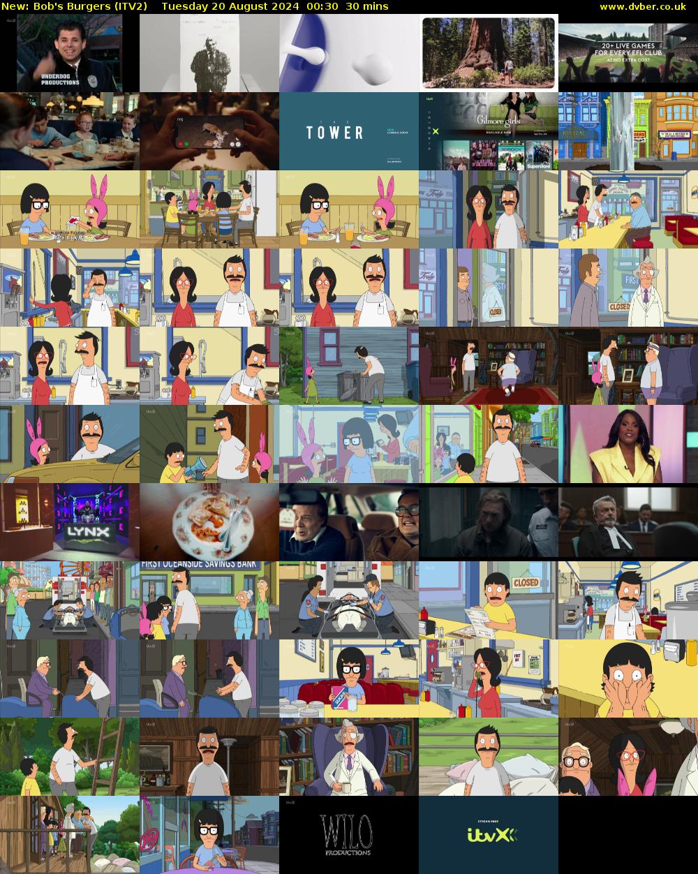 Bob's Burgers (ITV2) Tuesday 20 August 2024 00:30 - 01:00