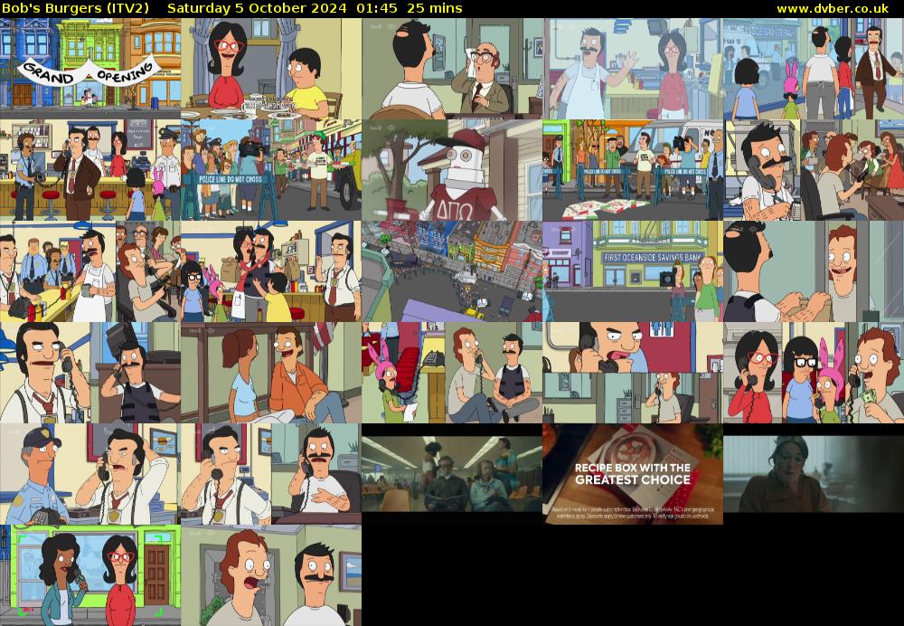 Bob's Burgers (ITV2) Saturday 5 October 2024 01:45 - 02:10