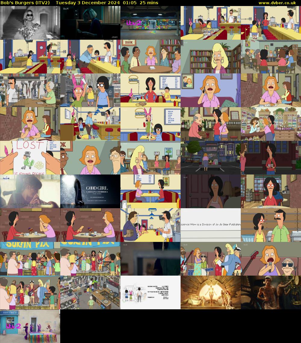 Bob's Burgers (ITV2) Tuesday 3 December 2024 01:05 - 01:30