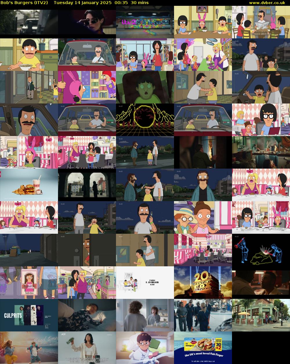 Bob's Burgers (ITV2) Tuesday 14 January 2025 00:35 - 01:05