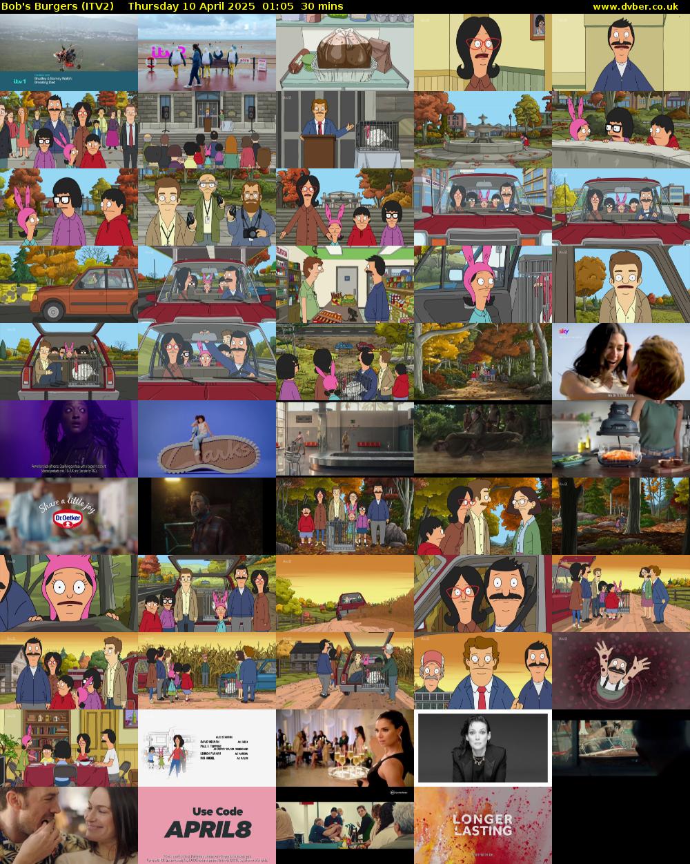 Bob's Burgers (ITV2) Thursday 10 April 2025 01:05 - 01:35