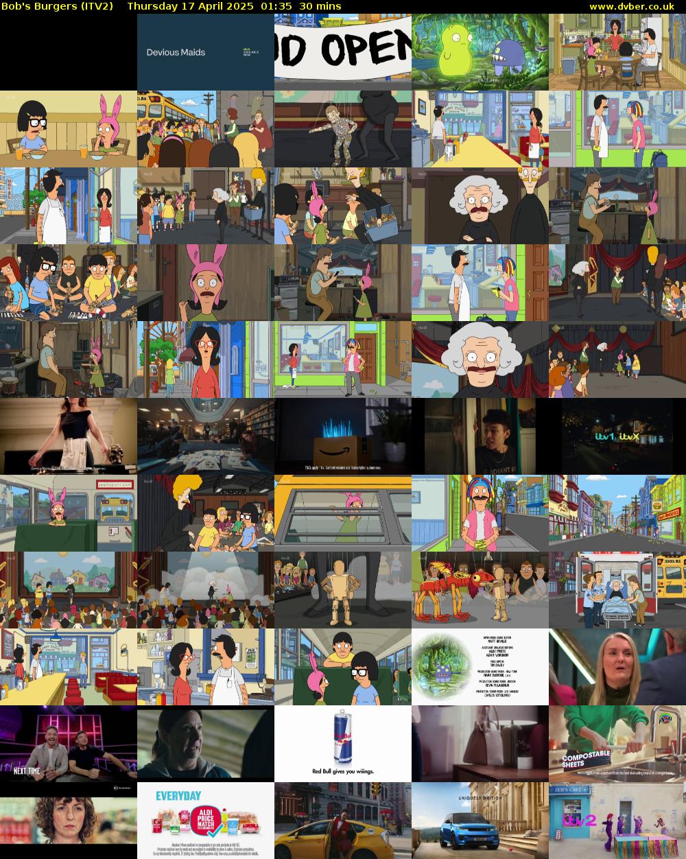 Bob's Burgers (ITV2) Thursday 17 April 2025 01:35 - 02:05