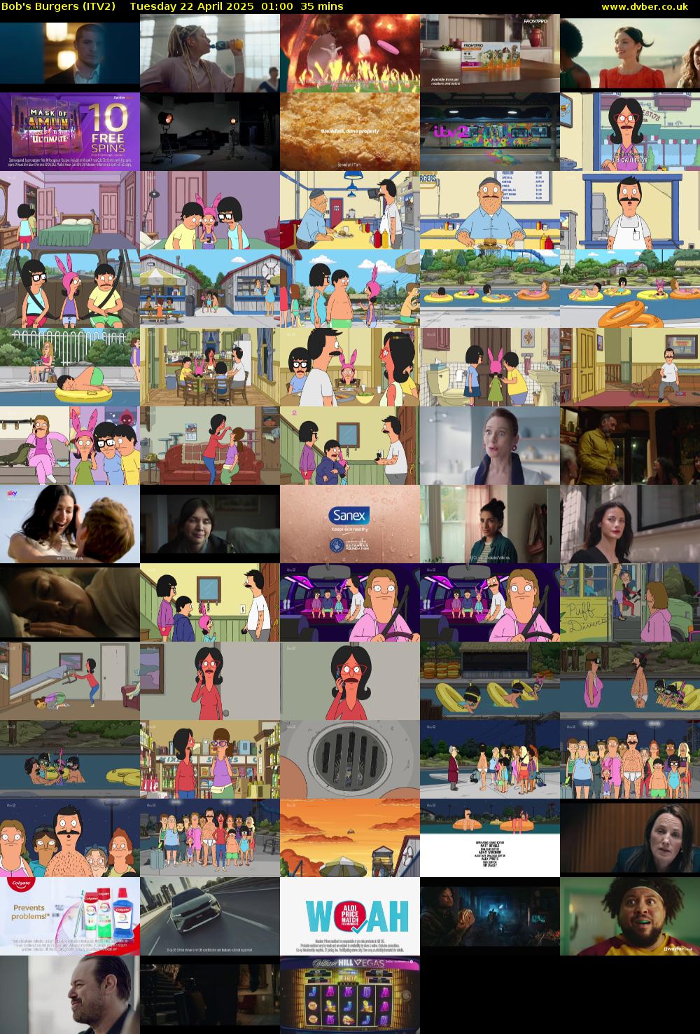 Bob's Burgers (ITV2) Tuesday 22 April 2025 01:00 - 01:35