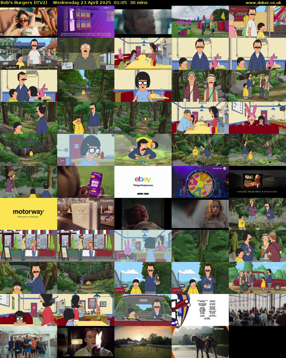Bob's Burgers (ITV2) Wednesday 23 April 2025 01:05 - 01:35