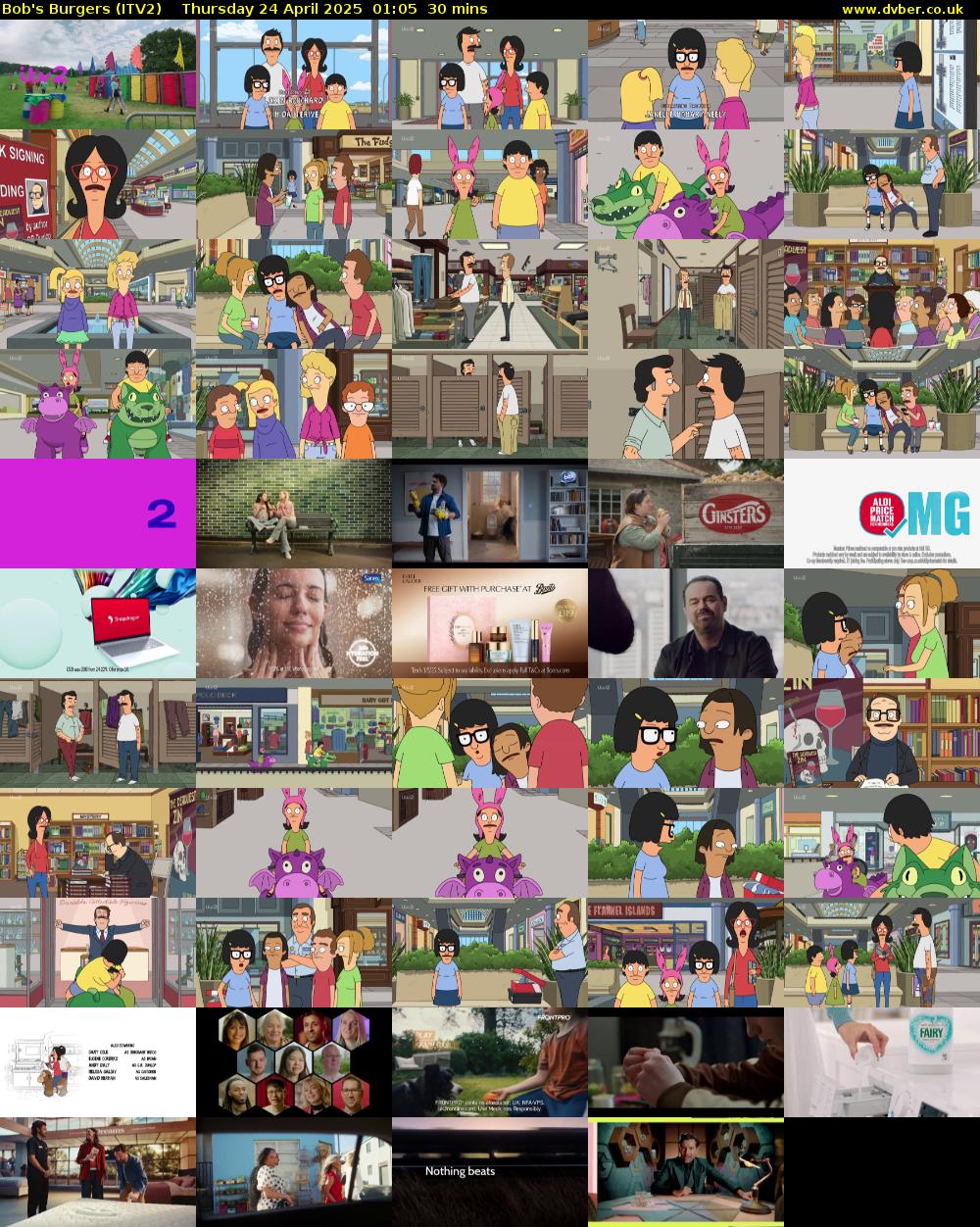 Bob's Burgers (ITV2) Thursday 24 April 2025 01:05 - 01:35