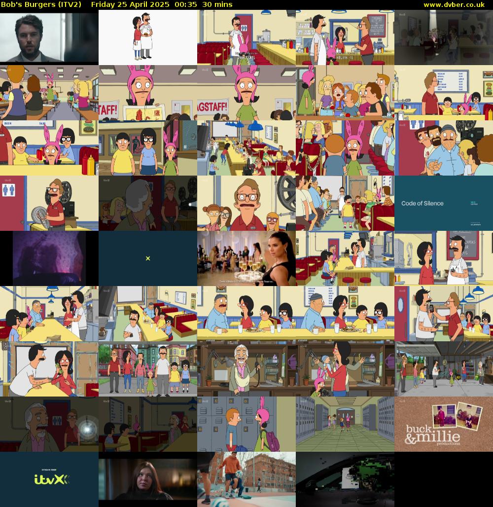 Bob's Burgers (ITV2) Friday 25 April 2025 00:35 - 01:05