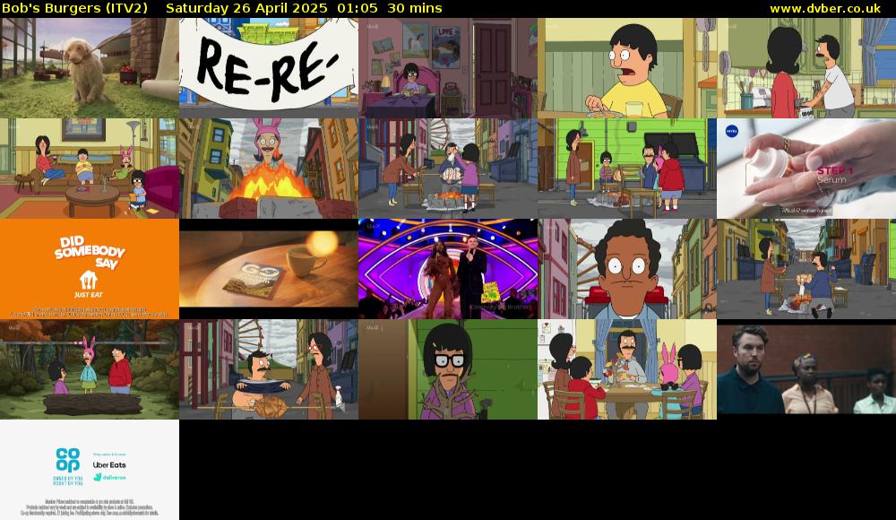 Bob's Burgers (ITV2) Saturday 26 April 2025 01:05 - 01:35