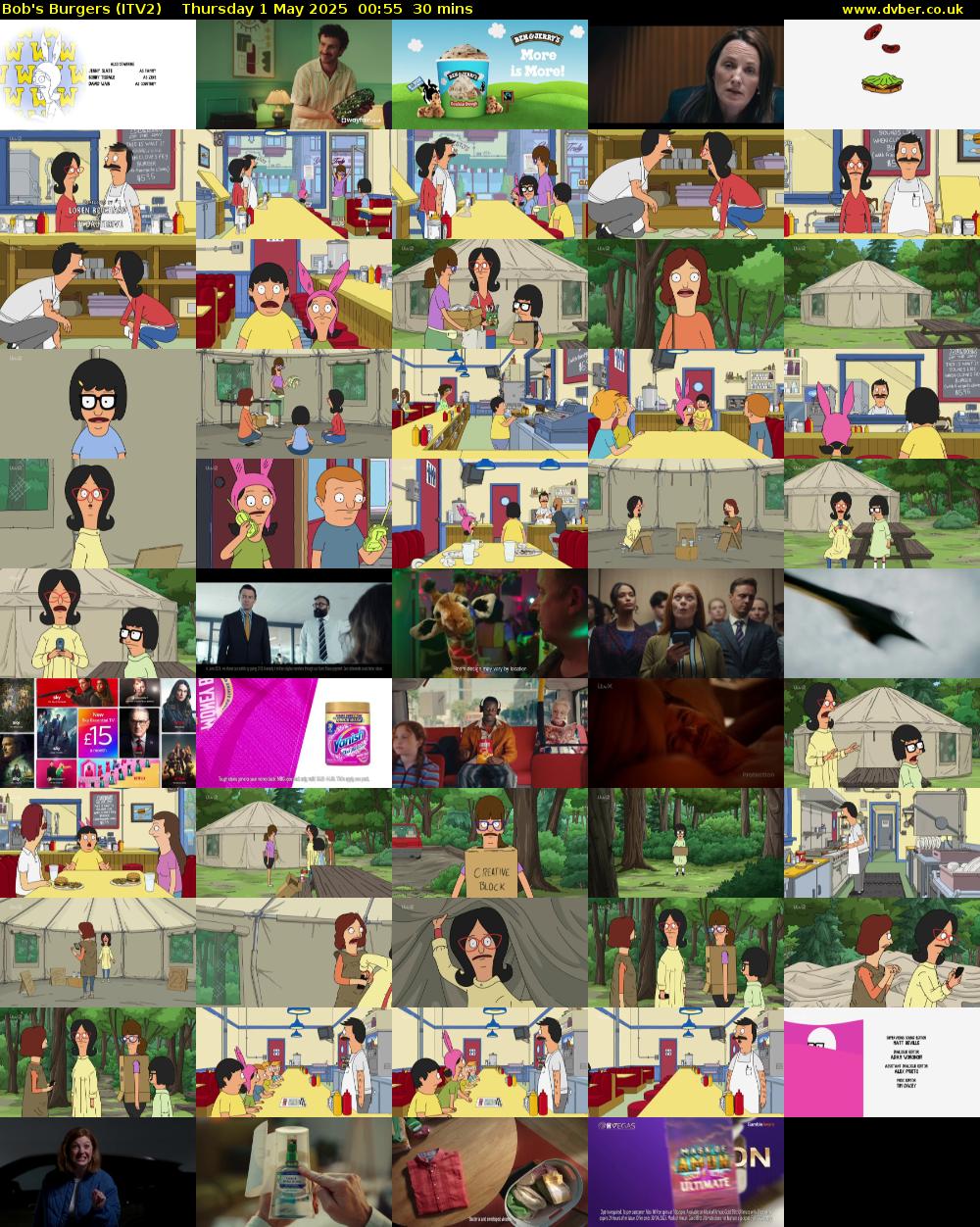 Bob's Burgers (ITV2) Thursday 1 May 2025 00:55 - 01:25