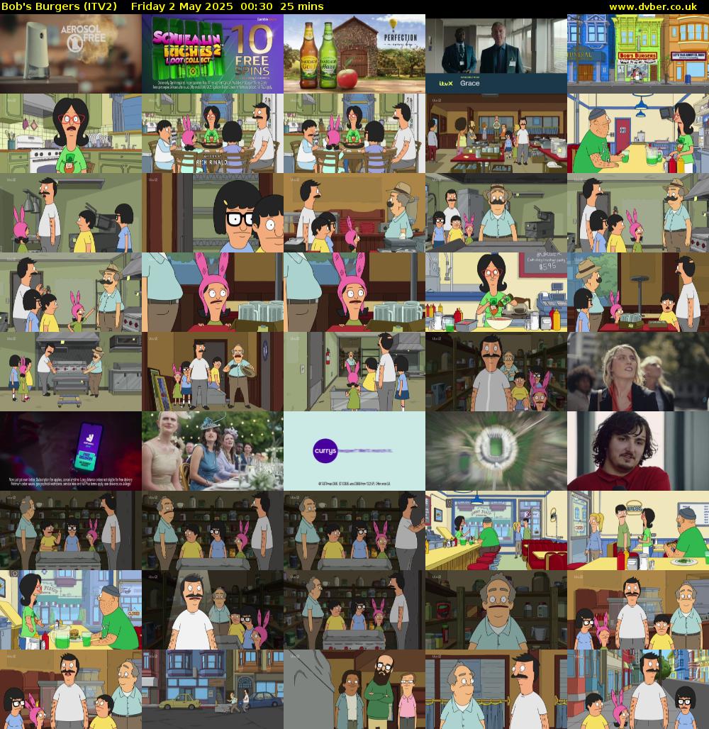Bob's Burgers (ITV2) Friday 2 May 2025 00:30 - 00:55