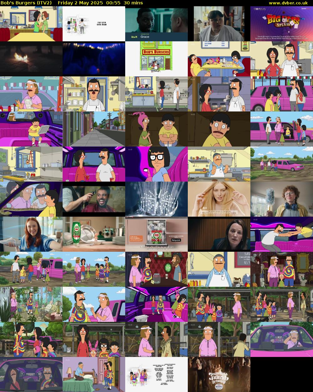 Bob's Burgers (ITV2) Friday 2 May 2025 00:55 - 01:25