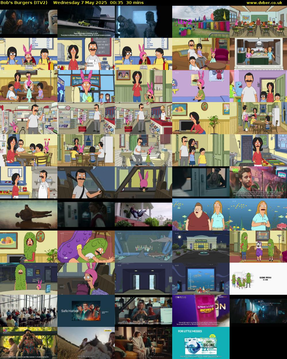Bob's Burgers (ITV2) Wednesday 7 May 2025 00:35 - 01:05