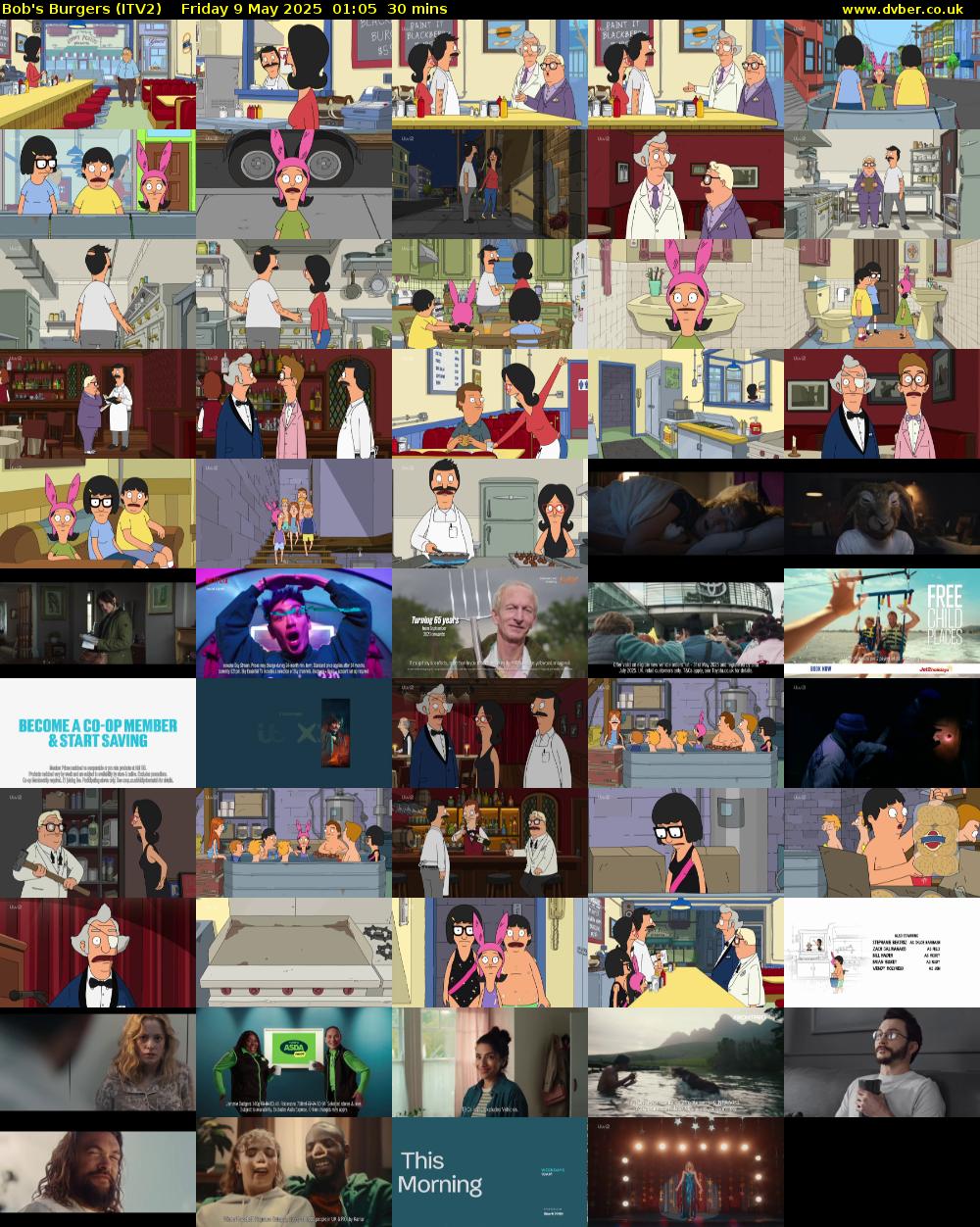 Bob's Burgers (ITV2) Friday 9 May 2025 01:05 - 01:35