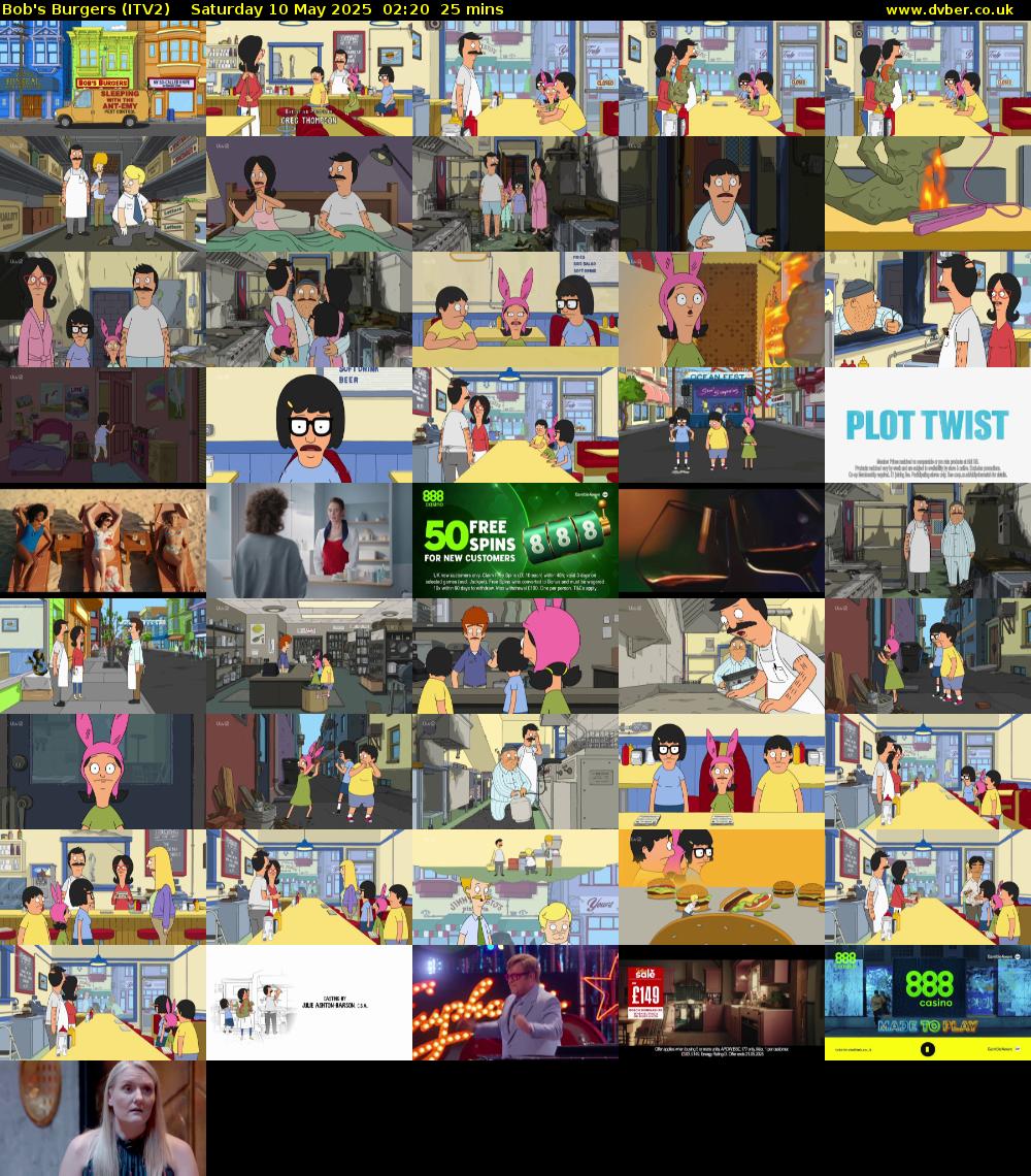Bob's Burgers (ITV2) Saturday 10 May 2025 02:20 - 02:45