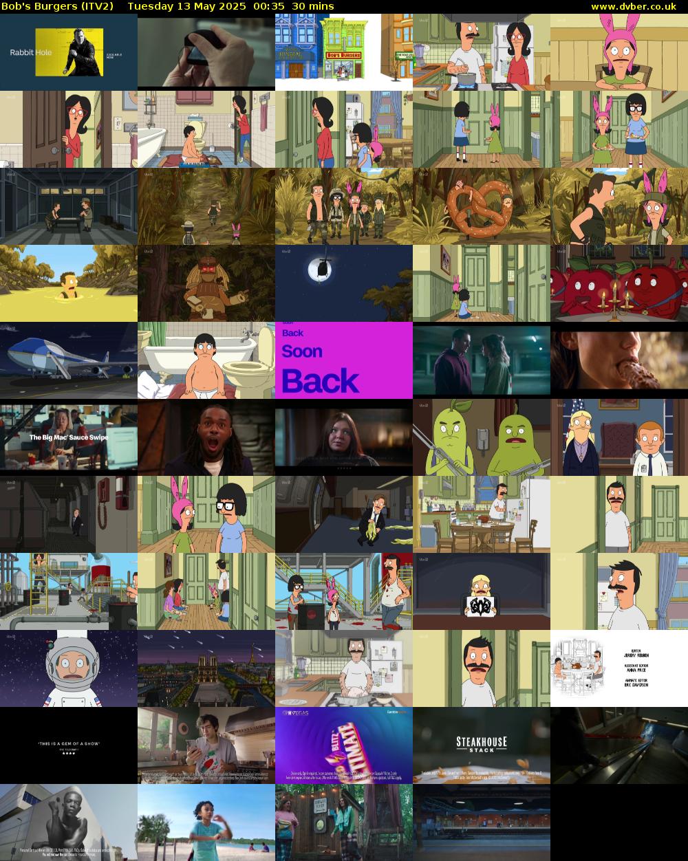 Bob's Burgers (ITV2) Tuesday 13 May 2025 00:35 - 01:05