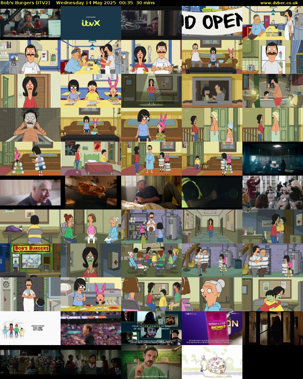 Bob's Burgers (ITV2) Wednesday 14 May 2025 00:35 - 01:05