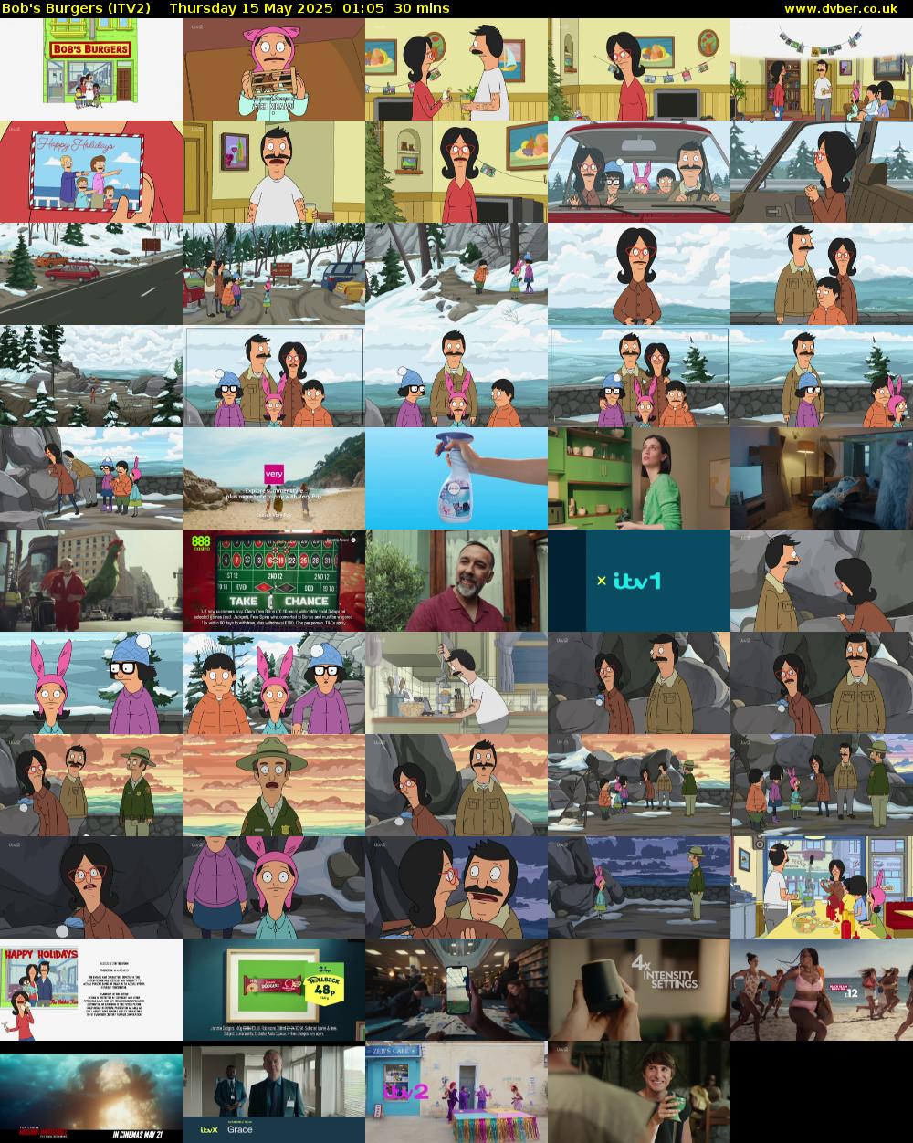 Bob's Burgers (ITV2) Thursday 15 May 2025 01:05 - 01:35