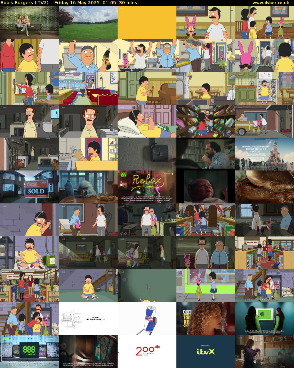 Bob's Burgers (ITV2) Friday 16 May 2025 01:05 - 01:35