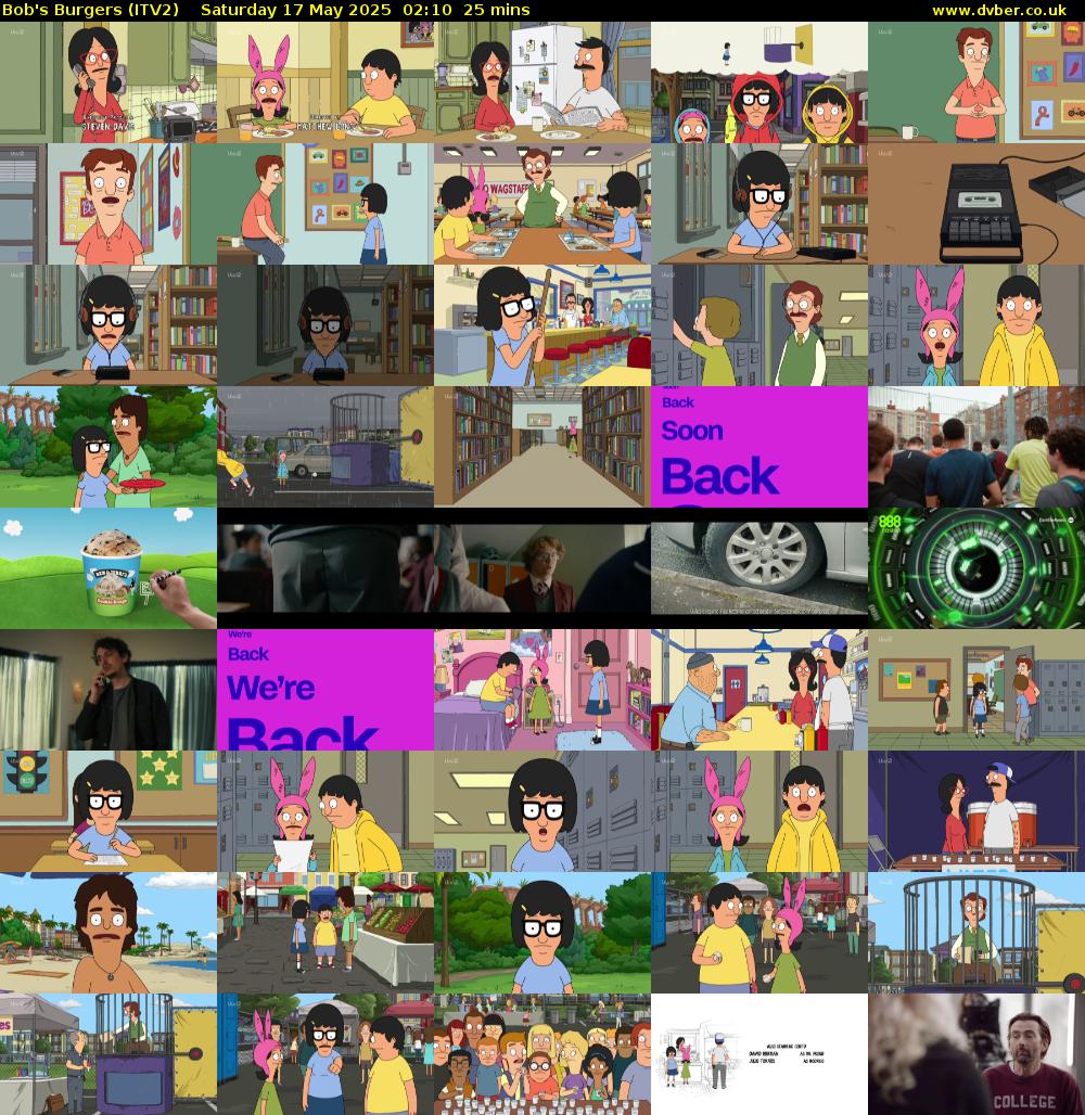 Bob's Burgers (ITV2) Saturday 17 May 2025 02:10 - 02:35