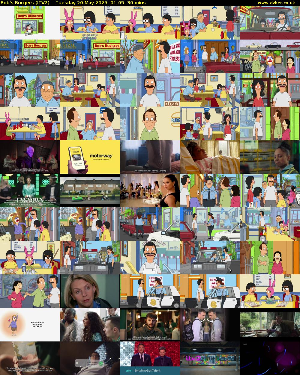 Bob's Burgers (ITV2) Tuesday 20 May 2025 01:05 - 01:35