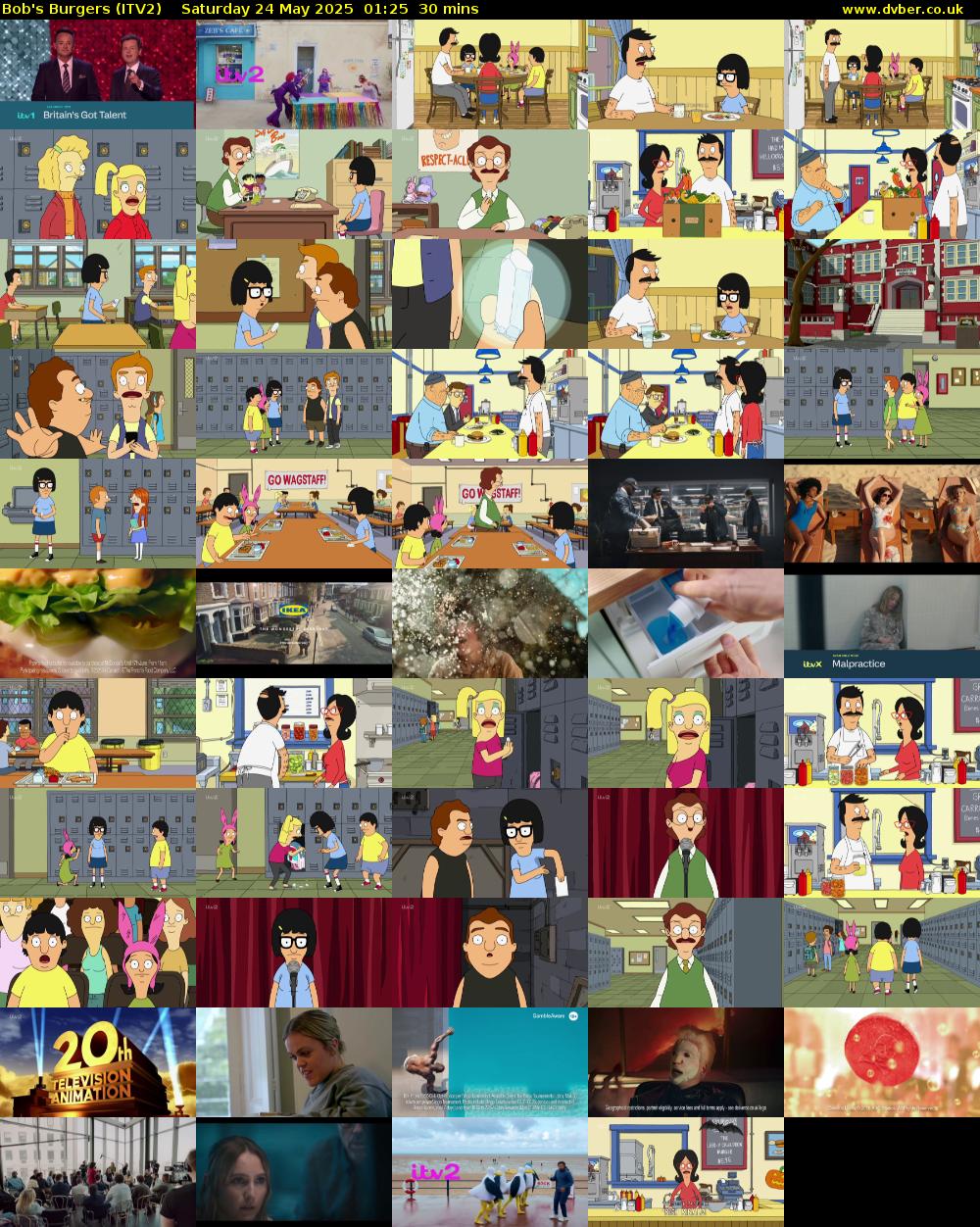 Bob's Burgers (ITV2) Saturday 24 May 2025 01:25 - 01:55