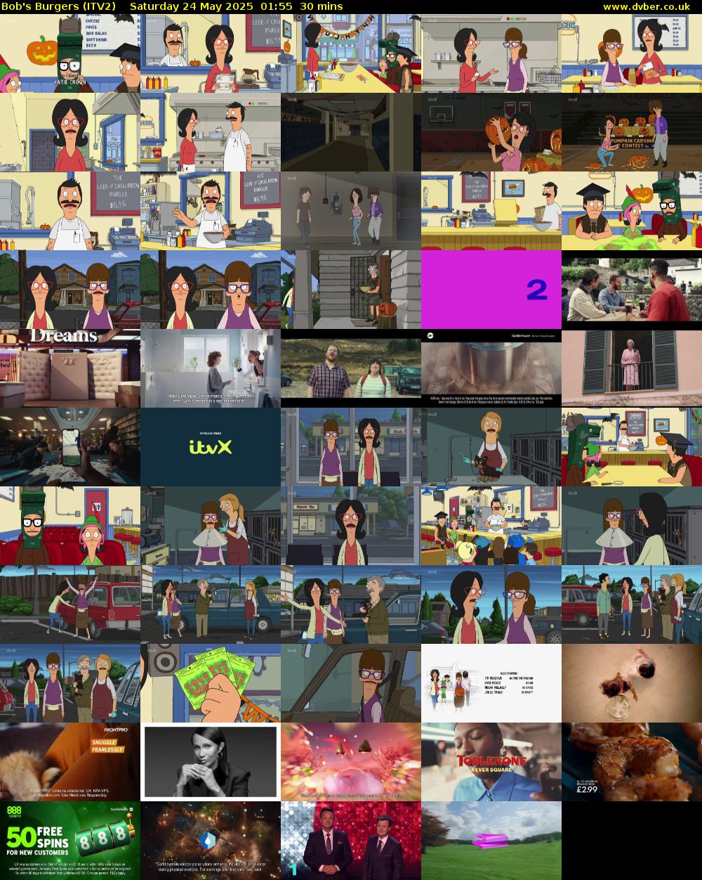 Bob's Burgers (ITV2) Saturday 24 May 2025 01:55 - 02:25
