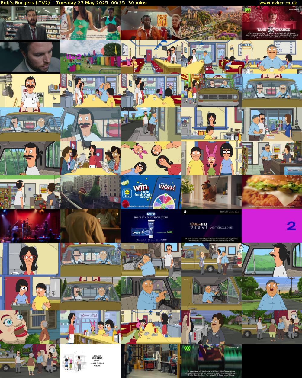 Bob's Burgers (ITV2) Tuesday 27 May 2025 00:25 - 00:55