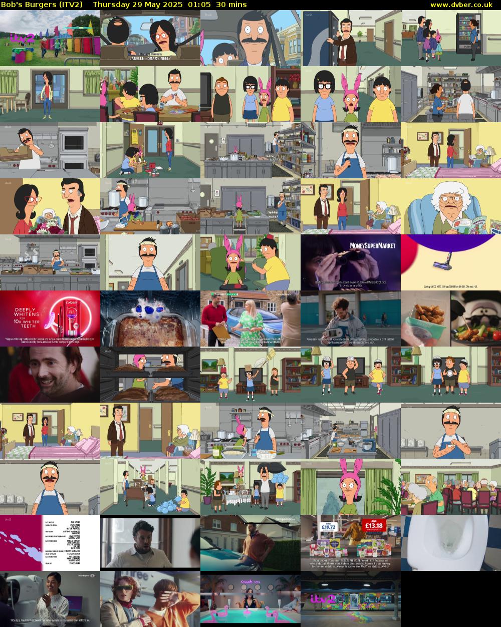 Bob's Burgers (ITV2) Thursday 29 May 2025 01:05 - 01:35