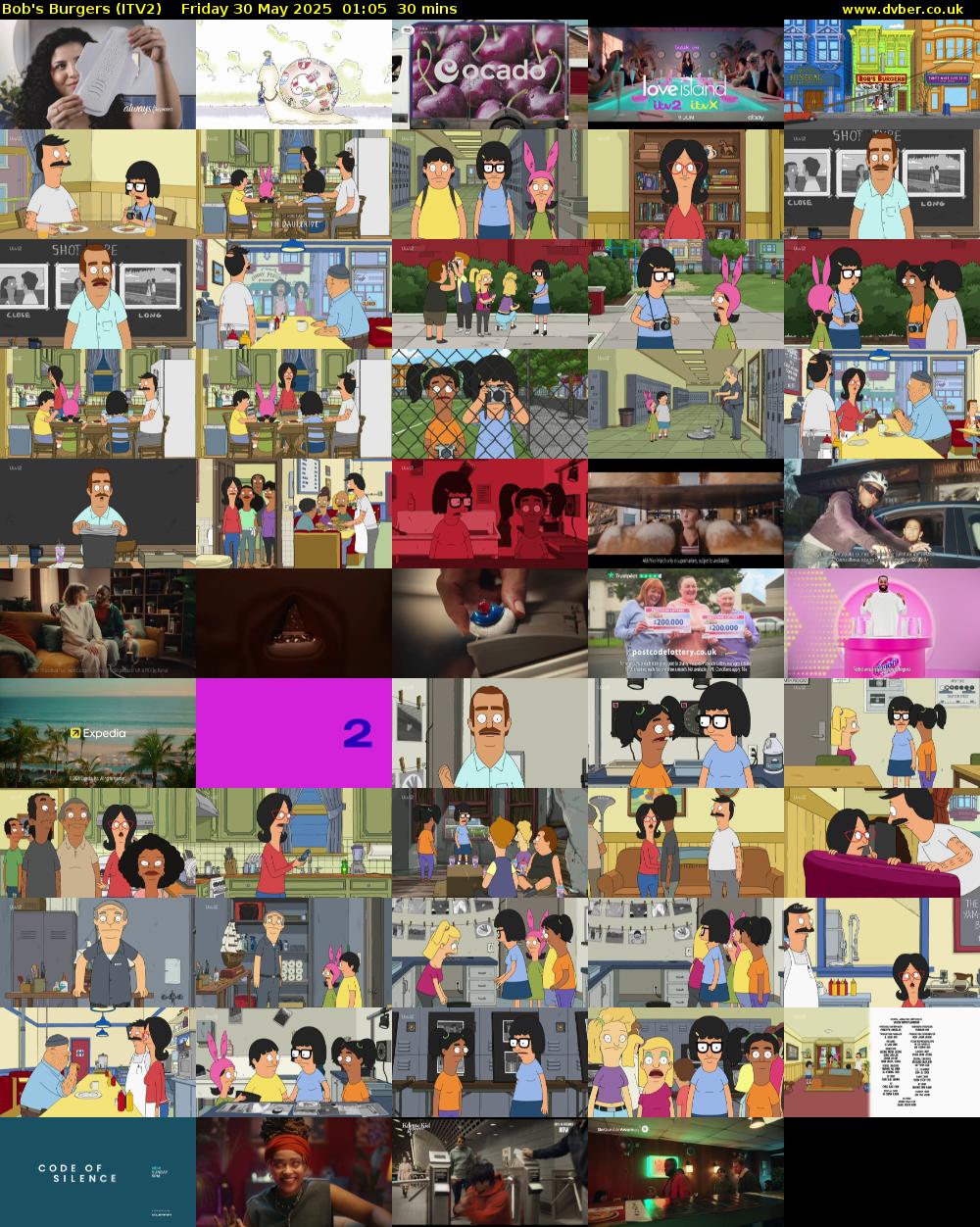 Bob's Burgers (ITV2) Friday 30 May 2025 01:05 - 01:35