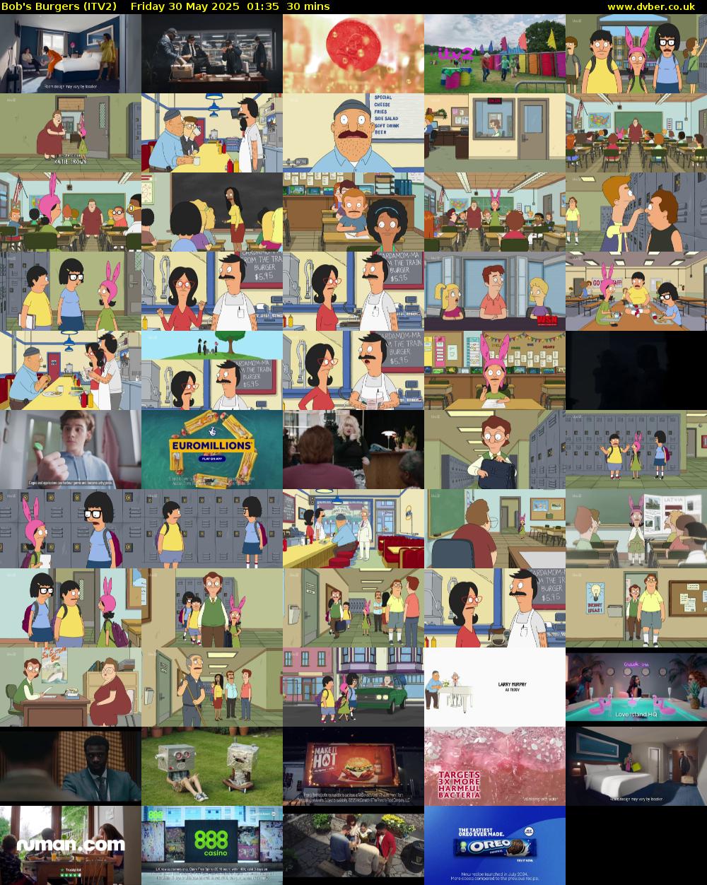 Bob's Burgers (ITV2) Friday 30 May 2025 01:35 - 02:05