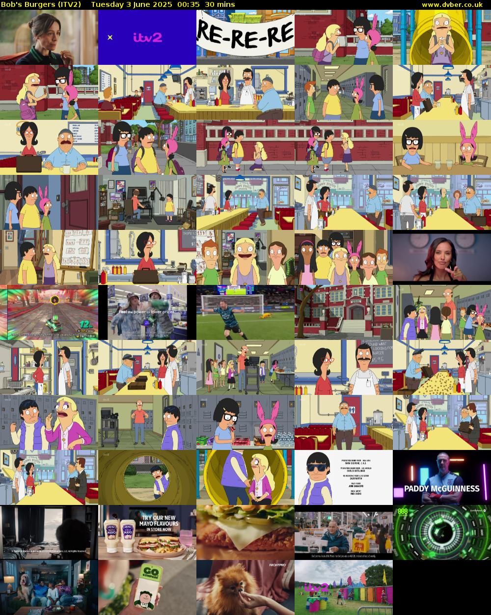 Bob's Burgers (ITV2) Tuesday 3 June 2025 00:35 - 01:05