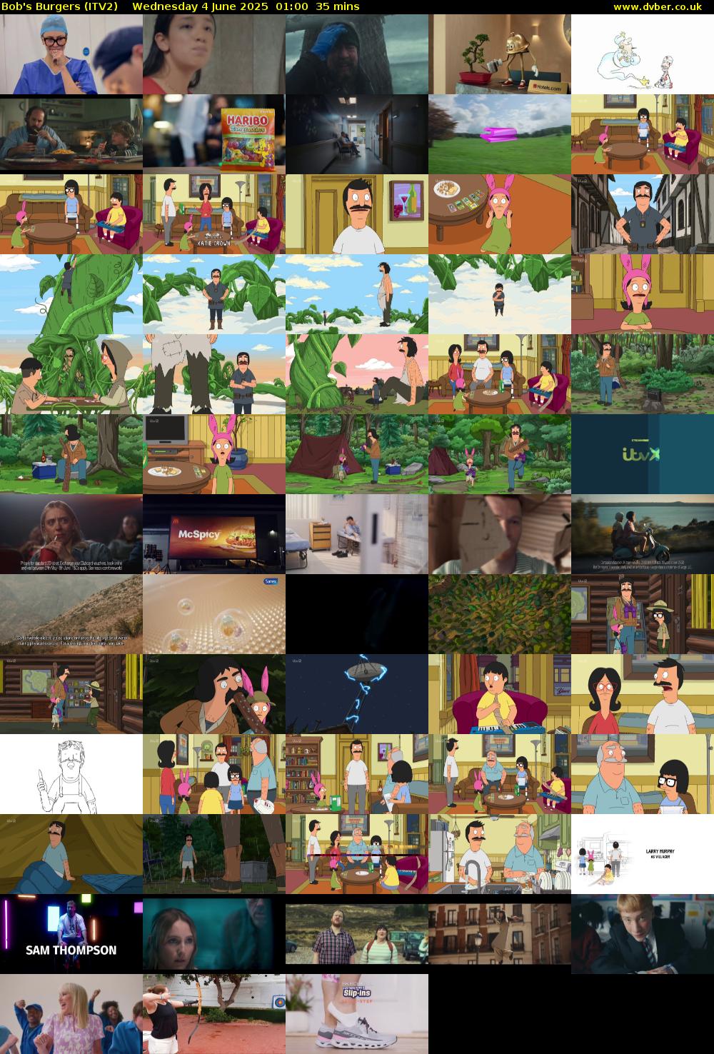 Bob's Burgers (ITV2) Wednesday 4 June 2025 01:00 - 01:35