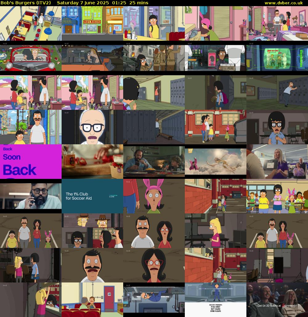 Bob's Burgers (ITV2) Saturday 7 June 2025 01:25 - 01:50