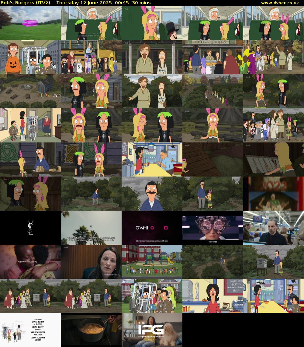 Bob's Burgers (ITV2) Thursday 12 June 2025 00:45 - 01:15