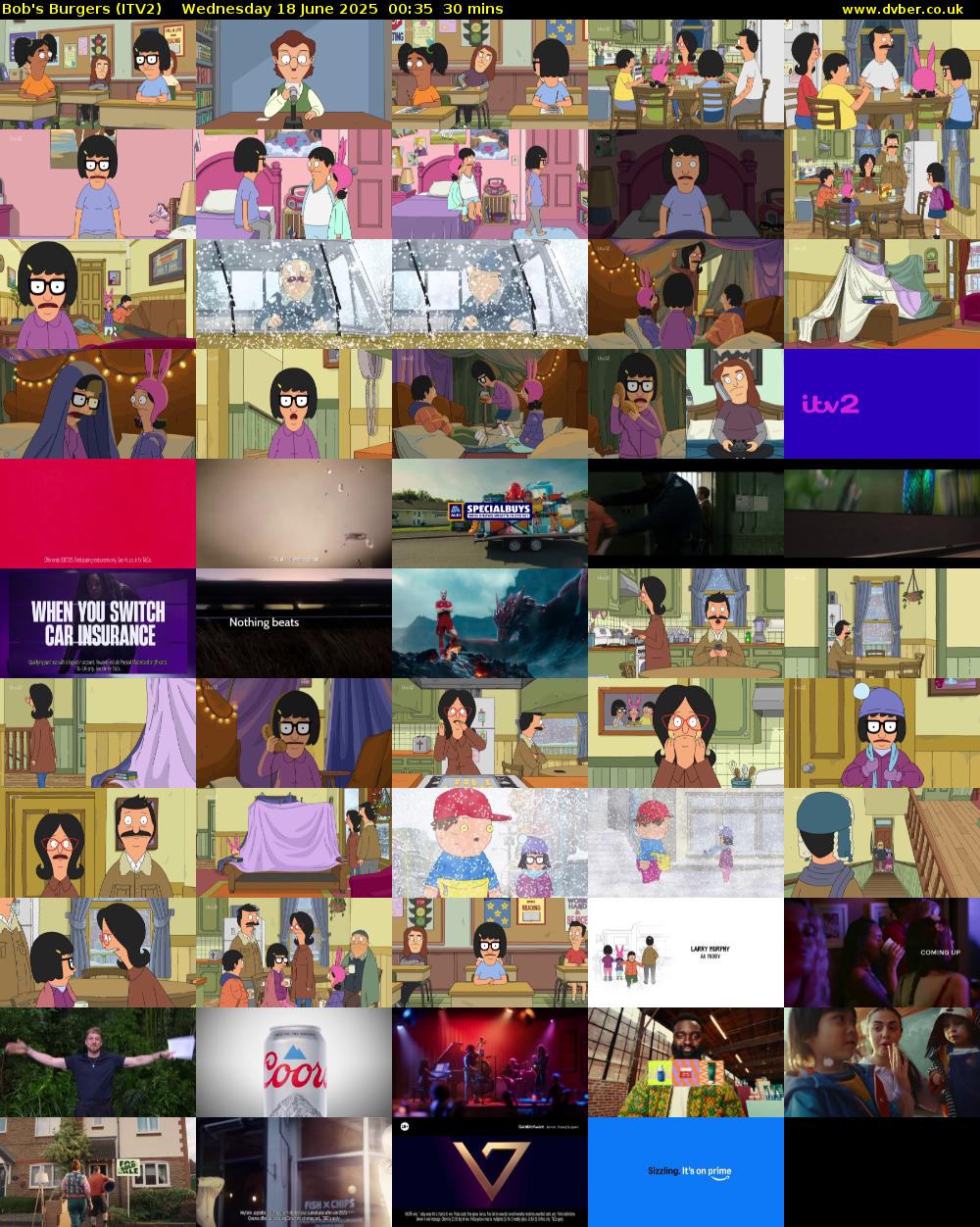 Bob's Burgers (ITV2) Wednesday 18 June 2025 00:35 - 01:05