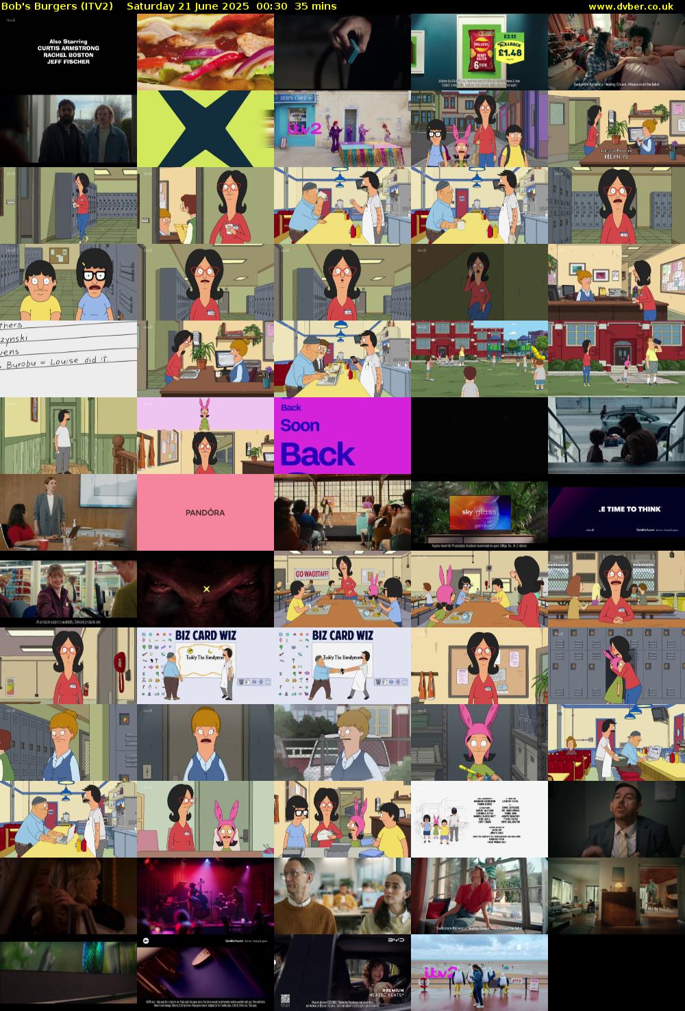 Bob's Burgers (ITV2) Saturday 21 June 2025 00:30 - 01:05