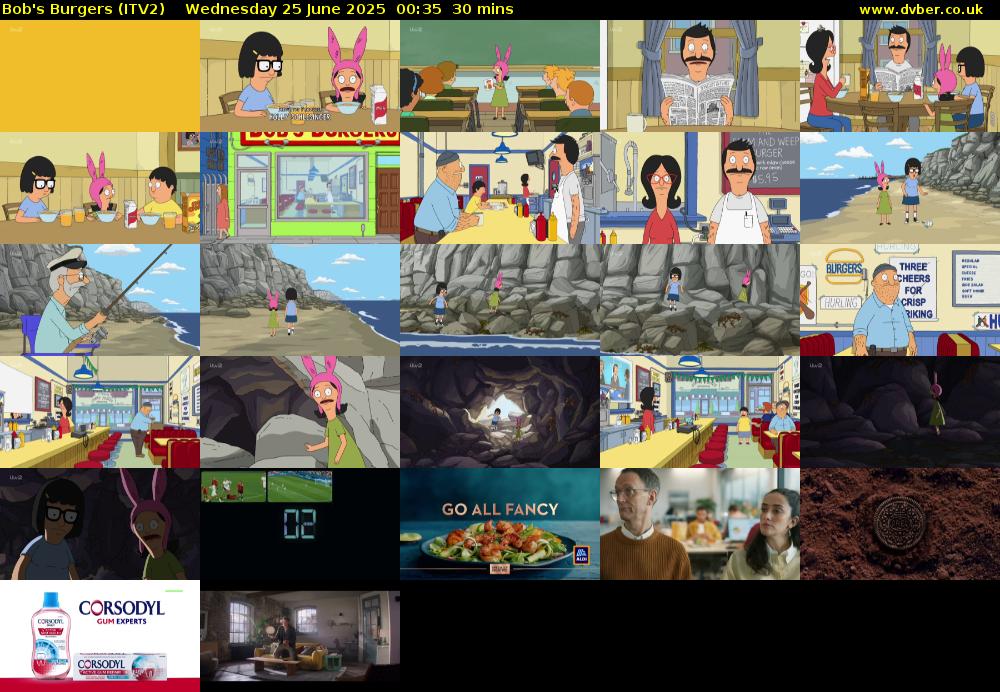 Bob's Burgers (ITV2) Wednesday 25 June 2025 00:35 - 01:05