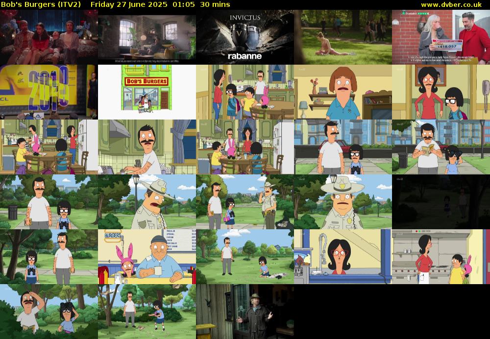 Bob's Burgers (ITV2) Friday 27 June 2025 01:05 - 01:35