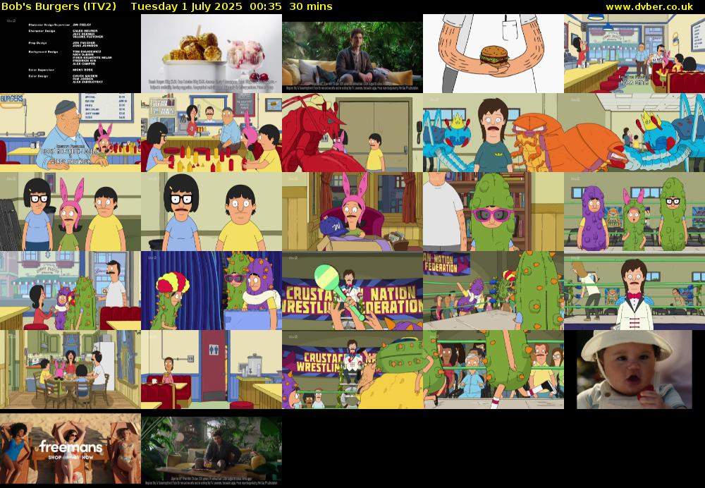 Bob's Burgers (ITV2) Tuesday 1 July 2025 00:35 - 01:05