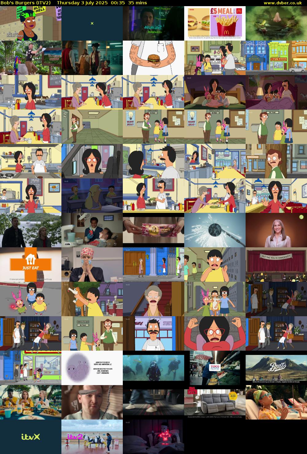 Bob's Burgers (ITV2) Thursday 3 July 2025 00:35 - 01:10