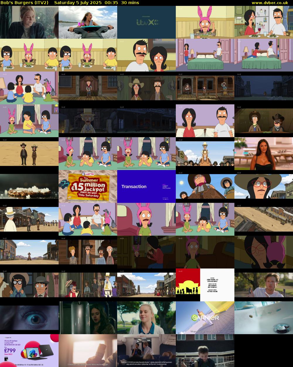 Bob's Burgers (ITV2) Saturday 5 July 2025 00:35 - 01:05