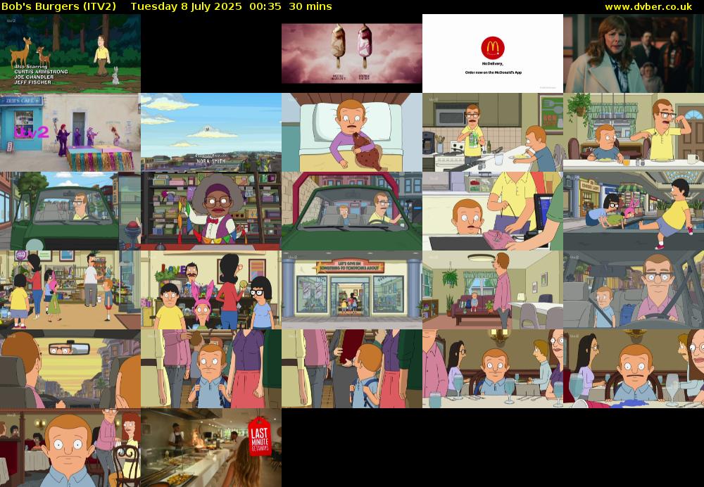 Bob's Burgers (ITV2) Tuesday 8 July 2025 00:35 - 01:05
